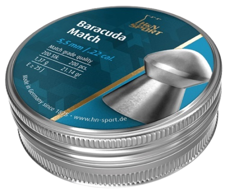 Пули пневматические H&N Baracuda Match к.5,5 мм 1,37г (200шт)